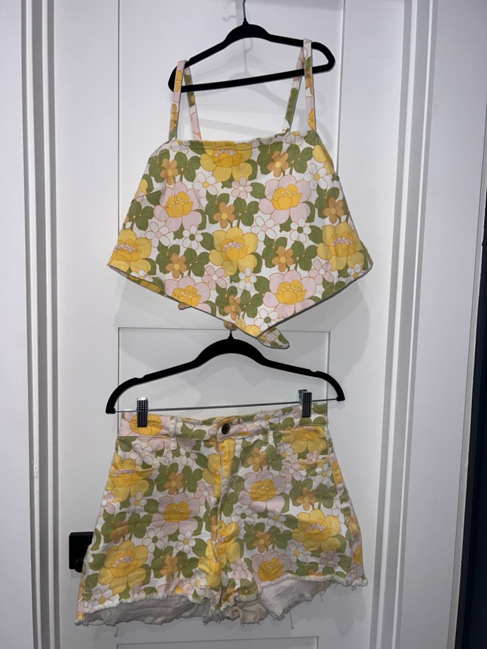Show Me Your MuMu Yellow, Green & Pale Pink Floral Crop Top & Shorts Set